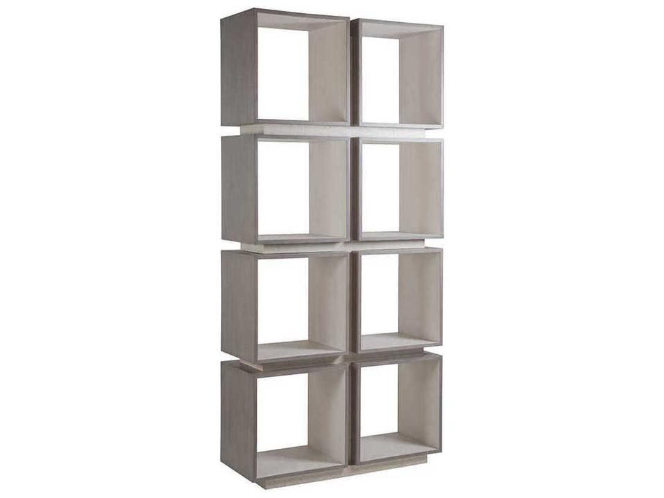Home Mercury Oak with Bleached Olive Ash Burl Eight-Cube Etagere