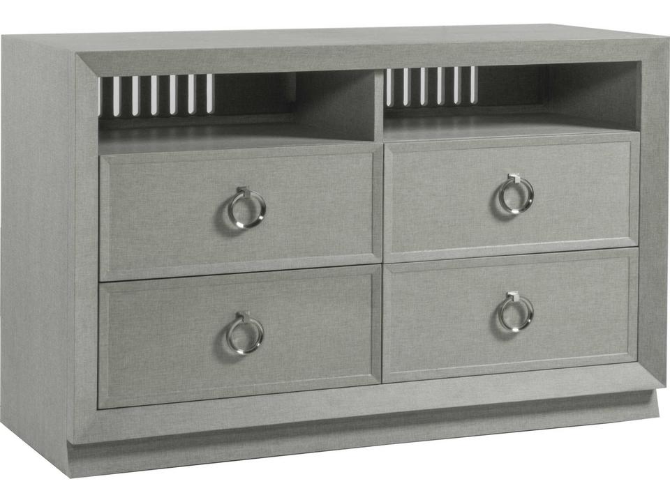 Home Zeitgeist Media Console TV Stand in Lacquered Linen and Wood