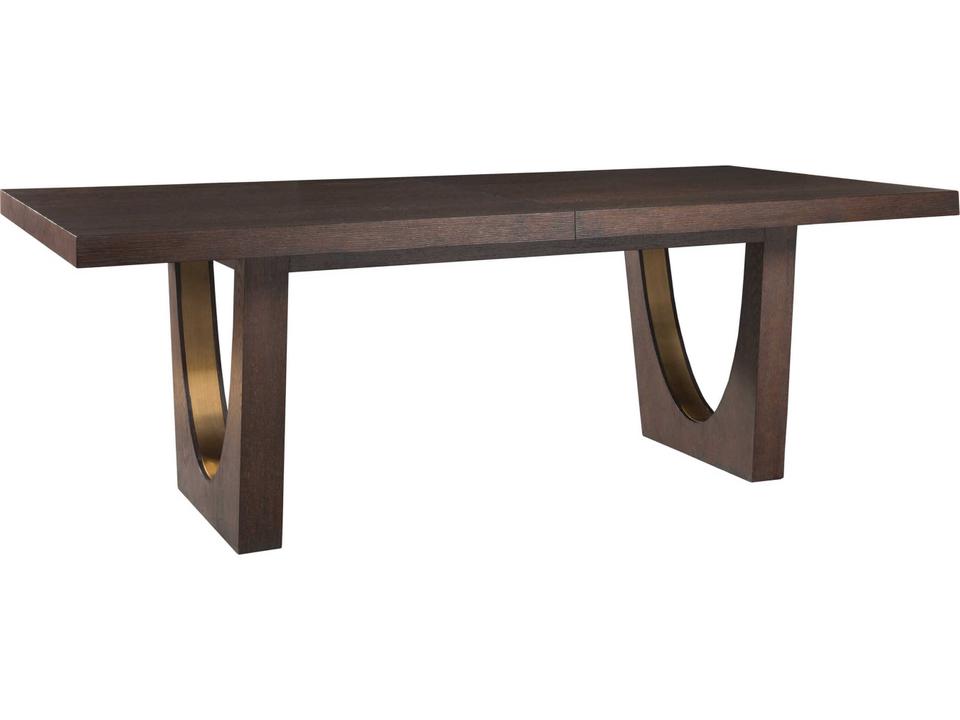 Home Verbatim 88-Inch Rectangle Dining Table in Rich Brown and Antique Brass