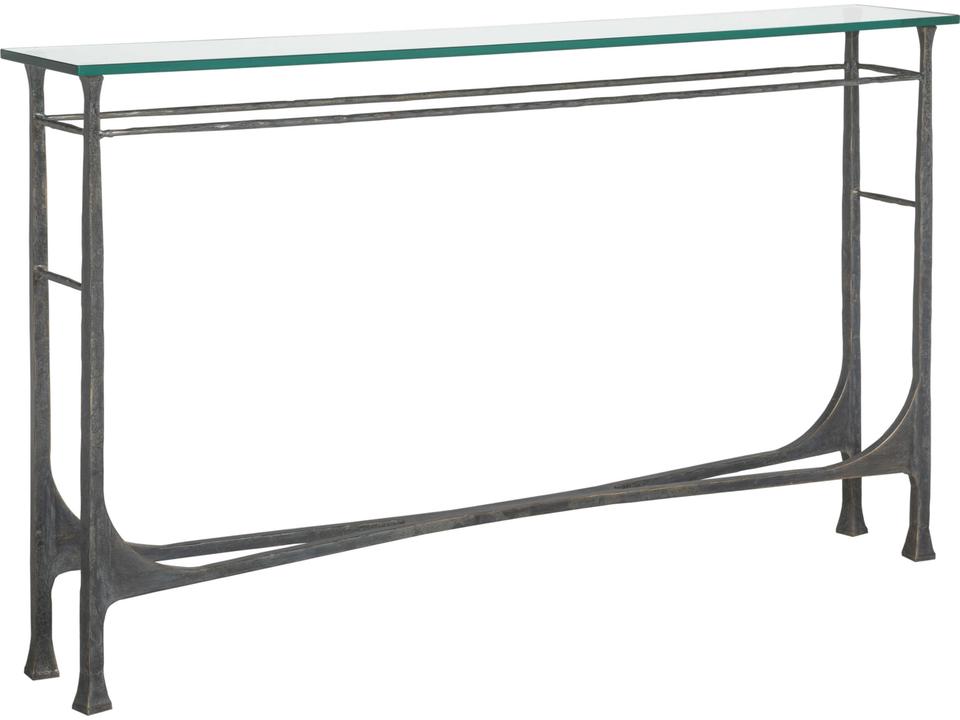 Bruno Metal Designs Console Table with Glass Top St Laurent