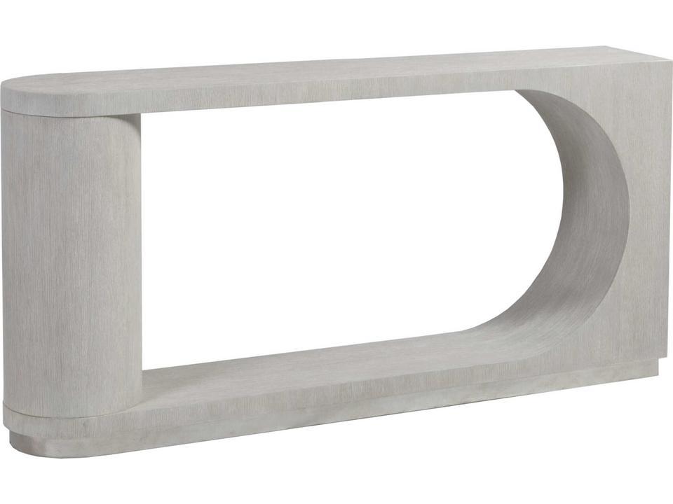 Home Maxwell Console Table with Open Display in Misty White Gray