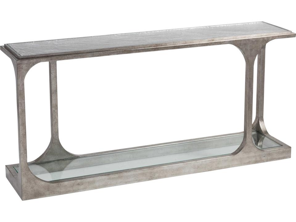 Home Bond Street Console Table in Antique Silver Leaf