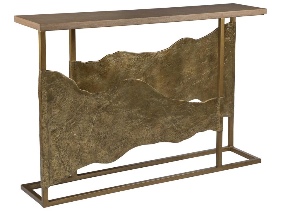 Home Simpatico 54-Inch Rectangle Console Table in Iron White Oak and Bronze Slate