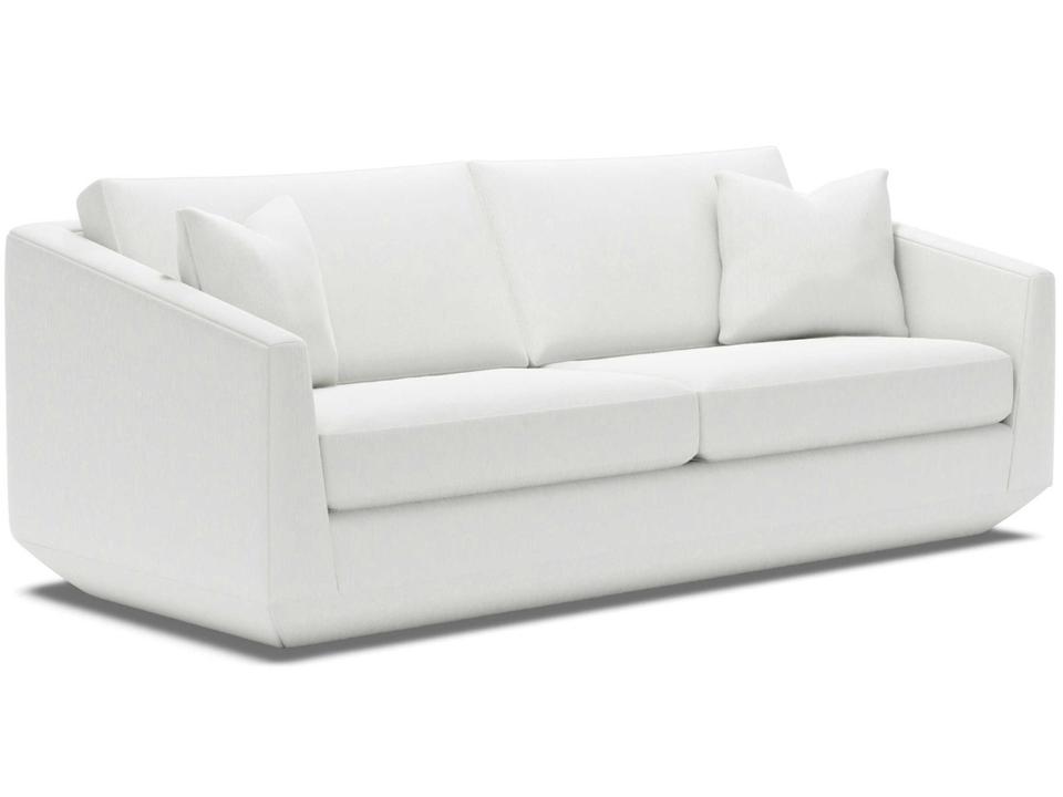 Home Veronica 3-Seat Upholstered Sofa with Lux Down Throw Pillows