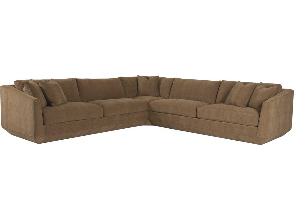 Home Veronica Modular Brown Upholstered Sectional with Floating Ottoman
