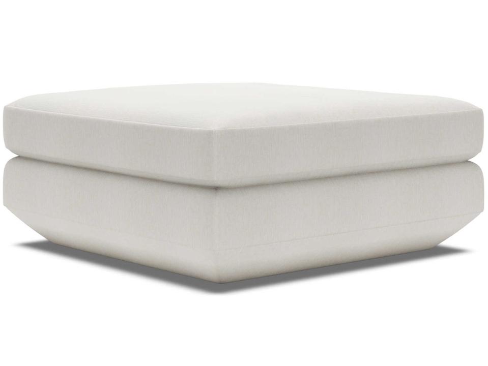 Home Veronica Bumper Ottoman White Upholstered Square