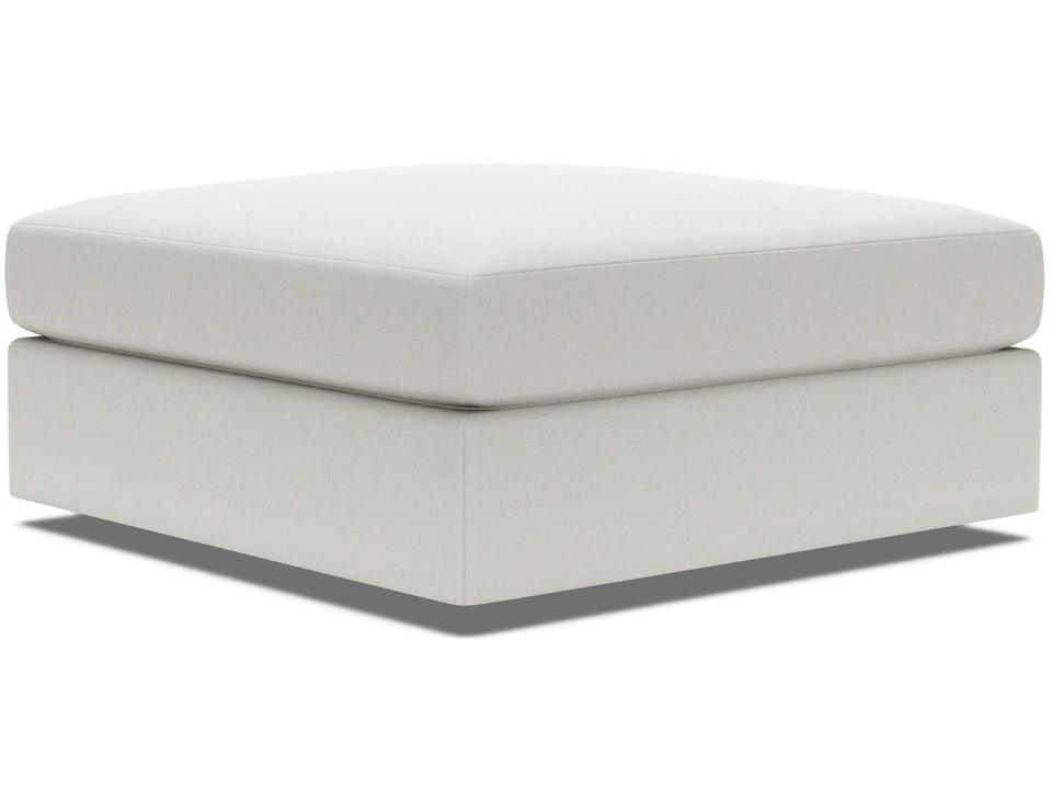 Home Vivien Square Upholstered Bumper Ottoman in Ivory