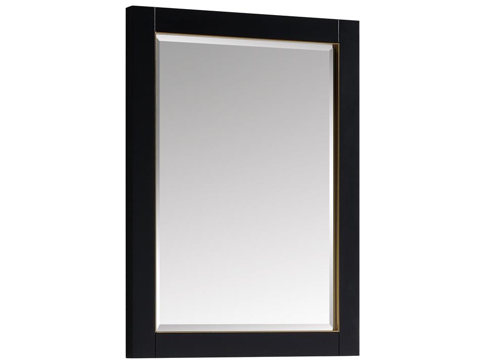 Mason 24 in. Bathroom Mirror in Black with Gold Trim
