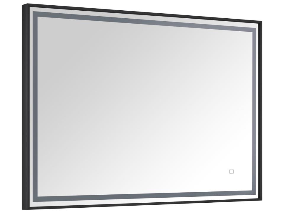 39 in. LED Bathroom Mirror with Matte Black Metal Frame