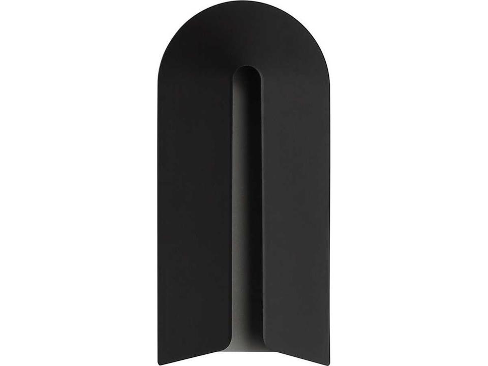 Avenue Outdoor Curved Top 1-Light LED Wall Light in Black