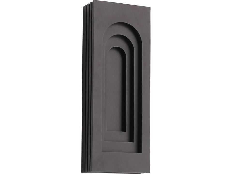 Avenue Outdoor Rectangular Curved Top 1-Light Wall Light in Dark Bronze