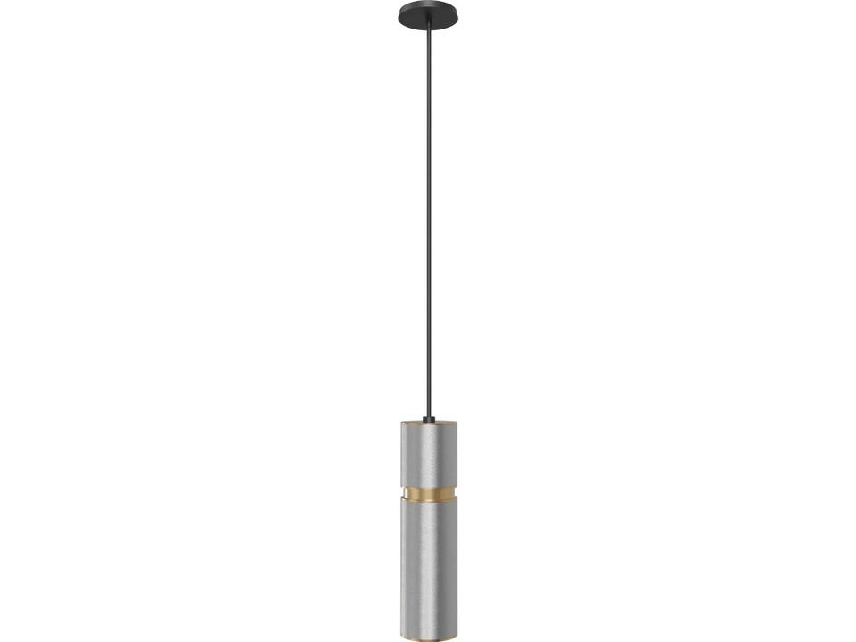 Cicada Collection Pendant Light in Knurled Light Grey and Brass