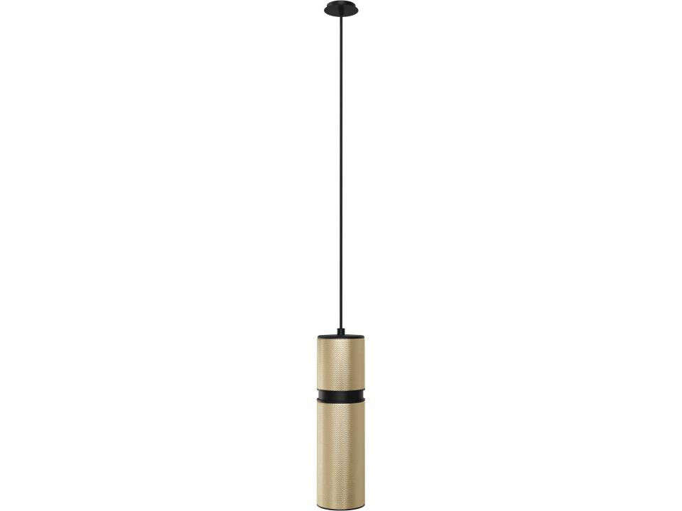 Cicada LED Mini Pendant Light in Knurled Brass and Black