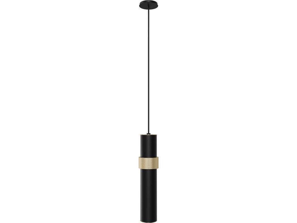 Cicada LED Mini Pendant in Black and Knurled Brass