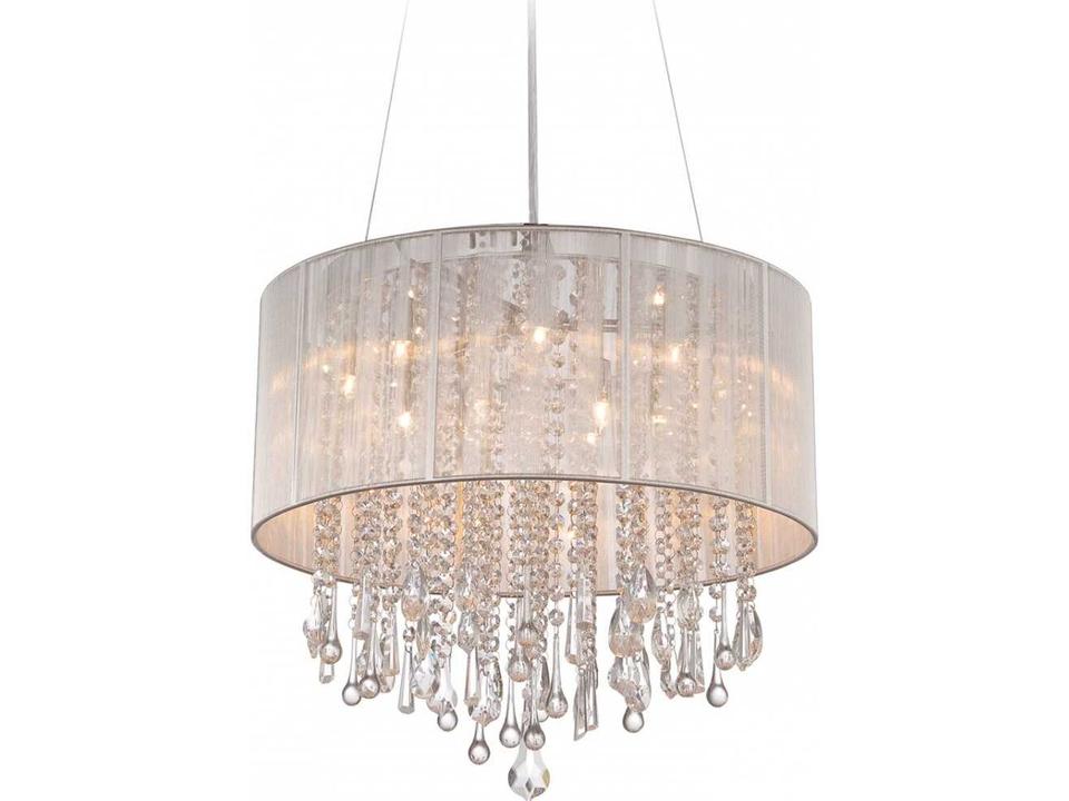 Beverly Dr. Drum Chandelier in Silver Silk String