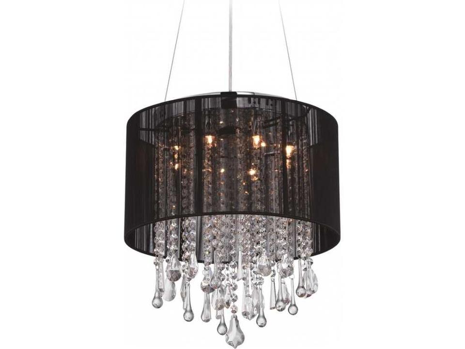 Beverly Dr. 16-Inch Round Chandelier Black Silk String Shade