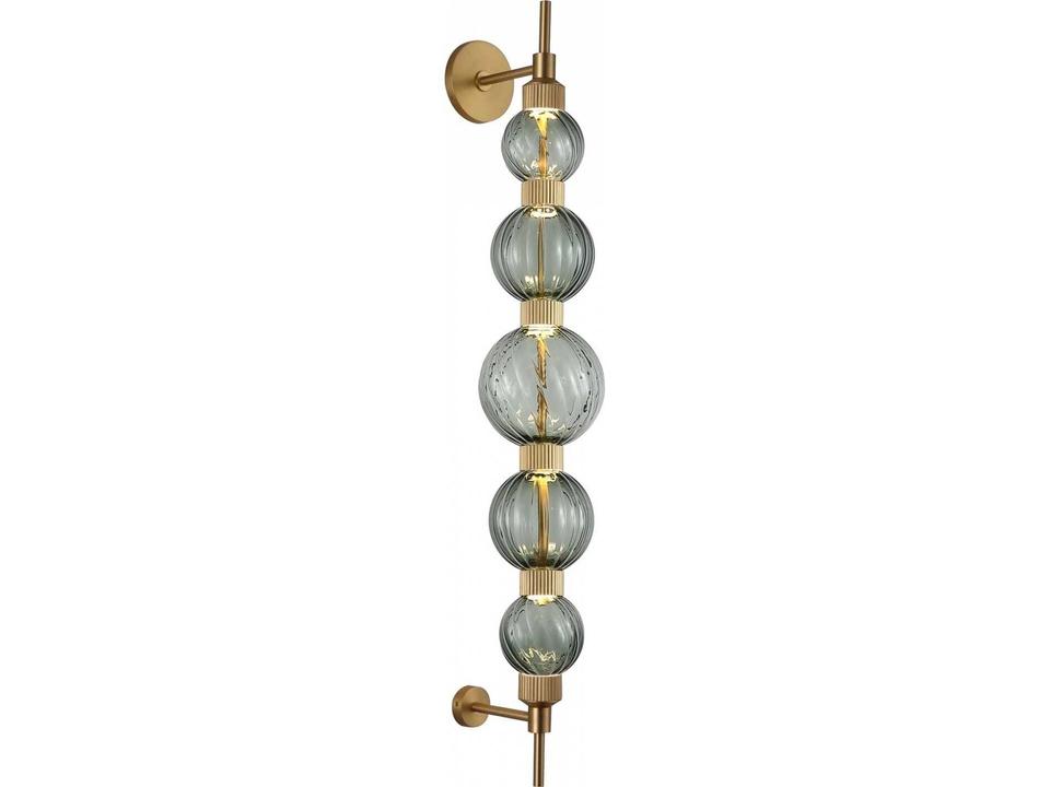 Zayna LED Wall Sconce in Aged Brass and Green Glass
