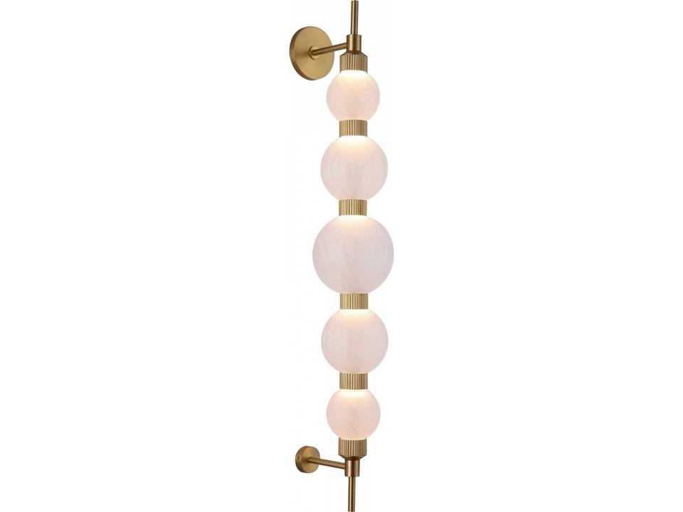 Zayna LED Wall Sconce in Aged Brass with White Glass