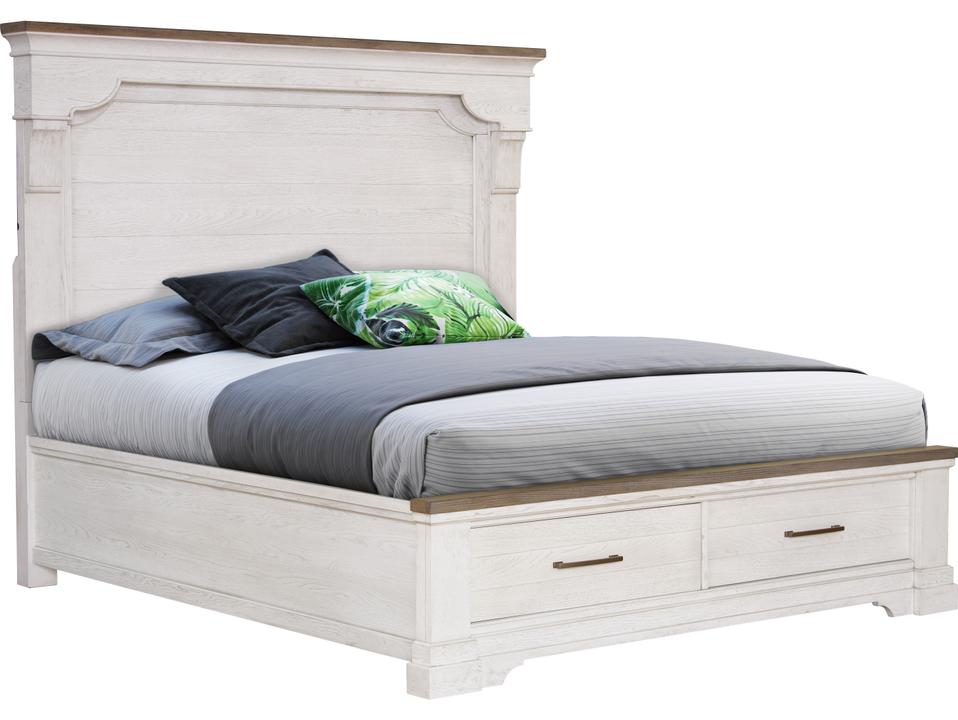 B00226 King Storage Bed with Lights Two Tone Finish