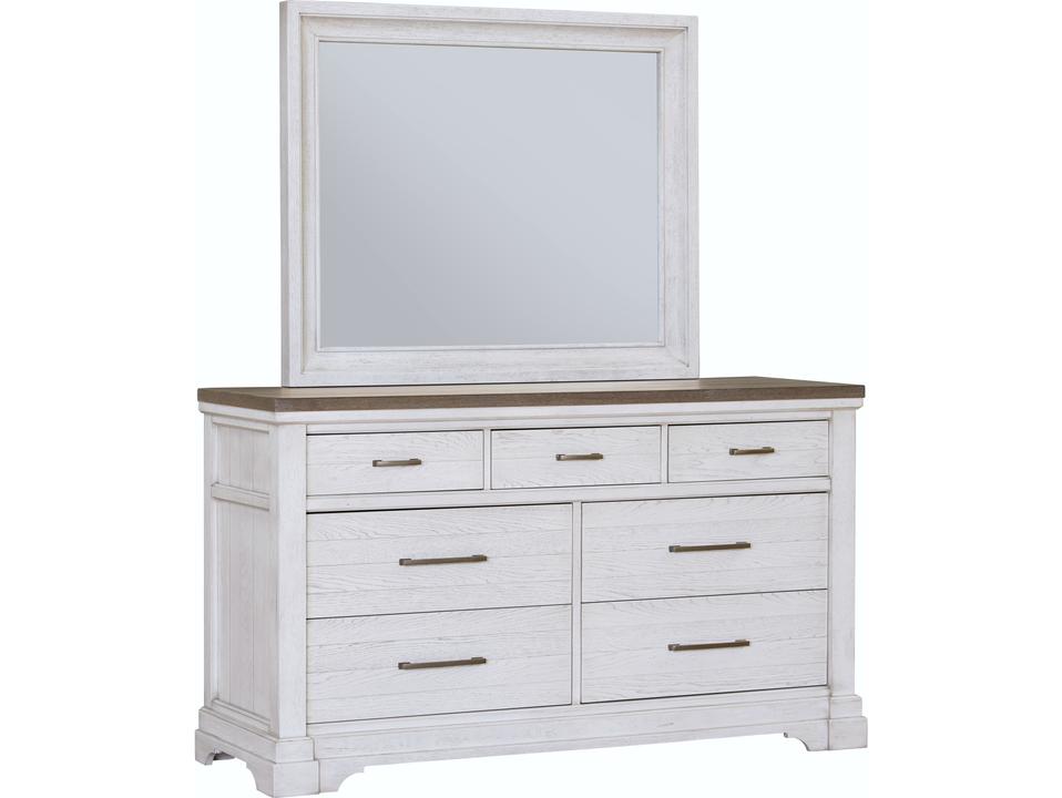 7-Drawers Double Dresser and Mirror Set