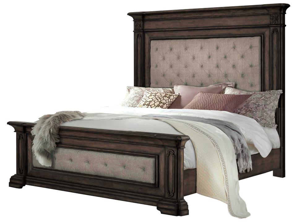 Avalon Queen Upholstered Storage Bed in Burnished Beige