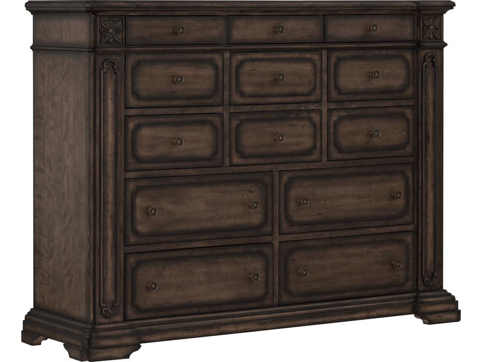 Brown Birch Wood Double Dresser with Cedar Lined Drawers