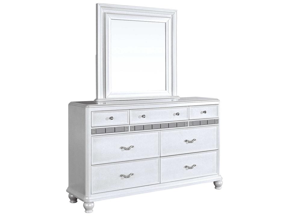 7-Drawers Hardwood Double Dresser with Mirror