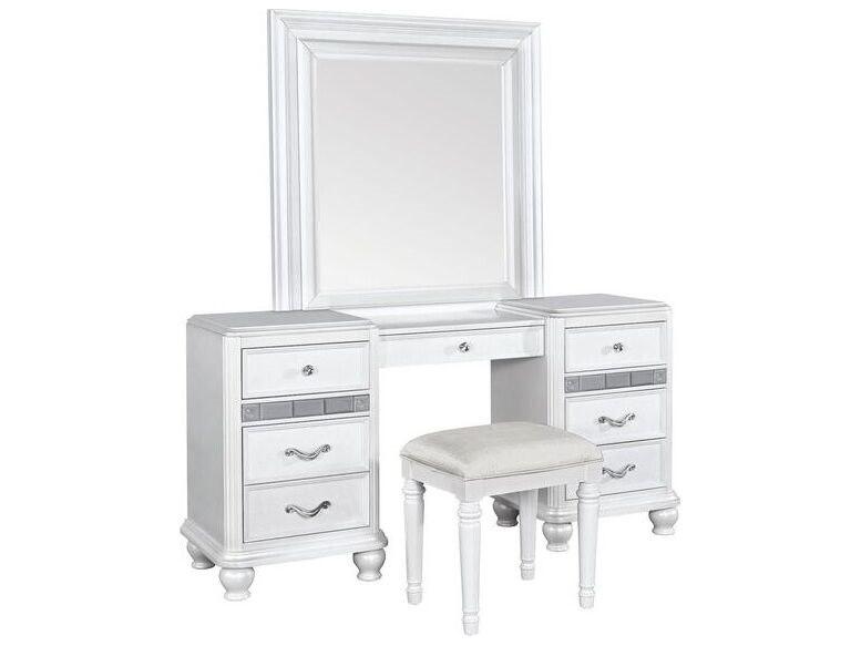 Hardwood Vanity Table and Mirror