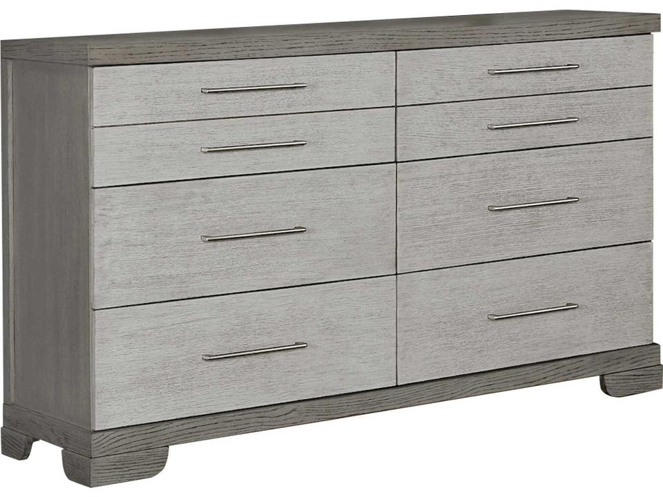 B00913 Collection Double Dresser in Water White and Light Taupe