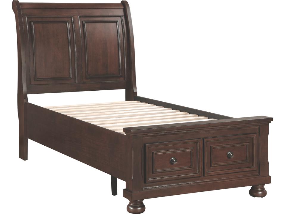 Sophia Twin Sleigh Storage Bed in Rich Cherry