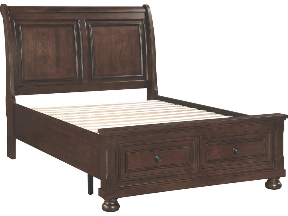 Sophia Full Sleigh Storage Bed in Rich Cherry