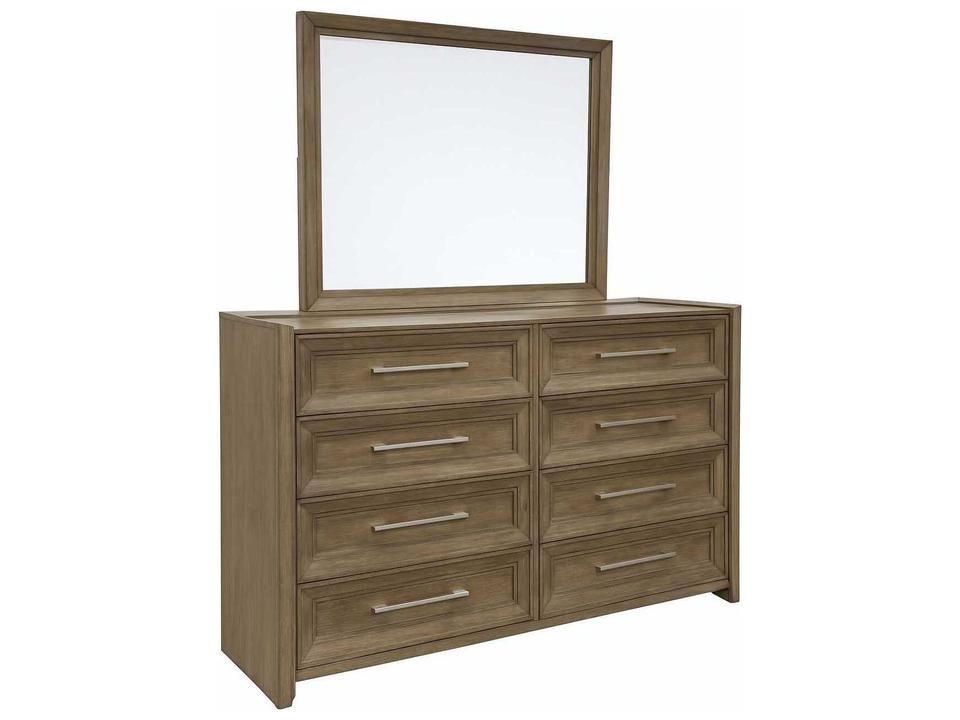 B988 Collection 8-Drawer Dresser with Mirror Brushed Latte Oak