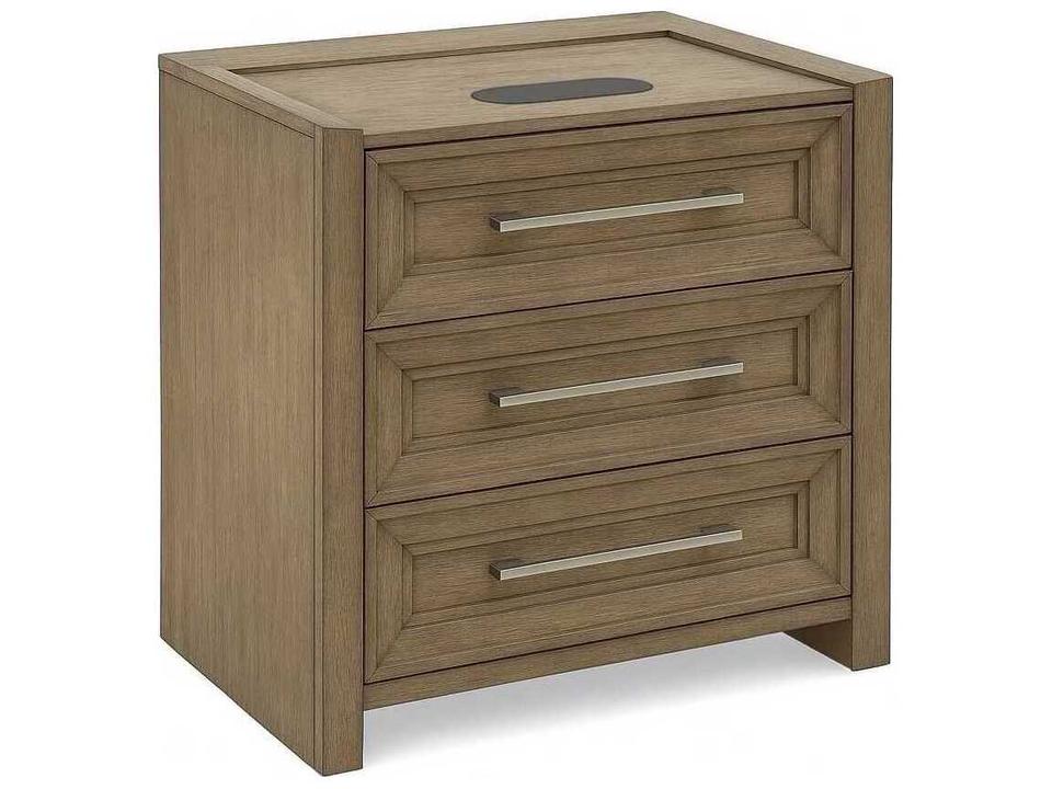 Tech 28-Inch Wide Nightstand in Charcoal with Wireless Charging