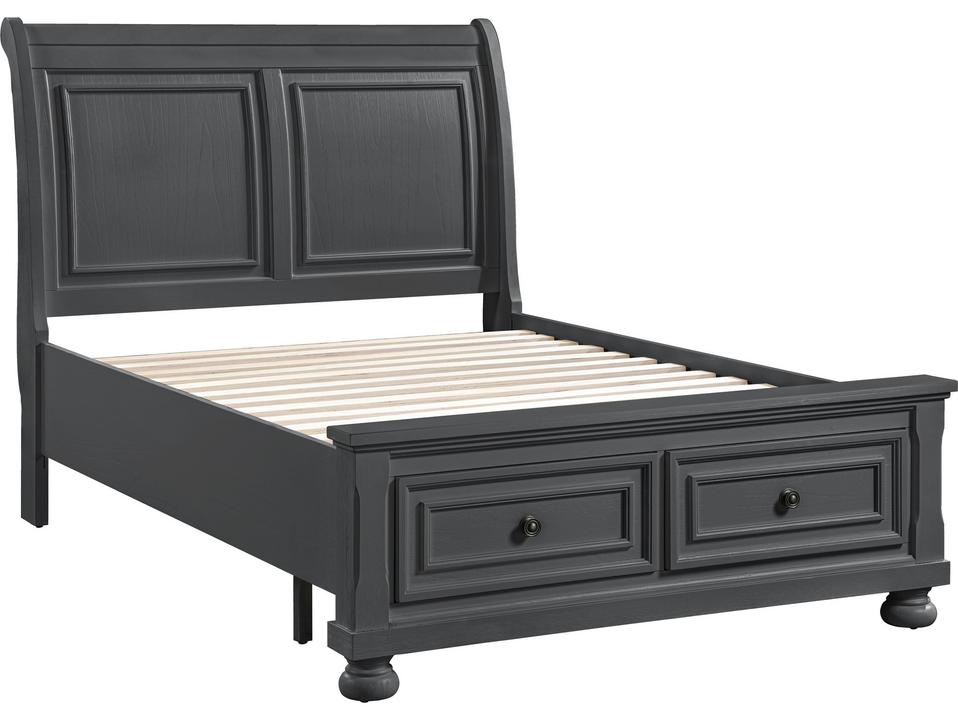 Soriah Full Sleigh Storage Bed in Gray Wood