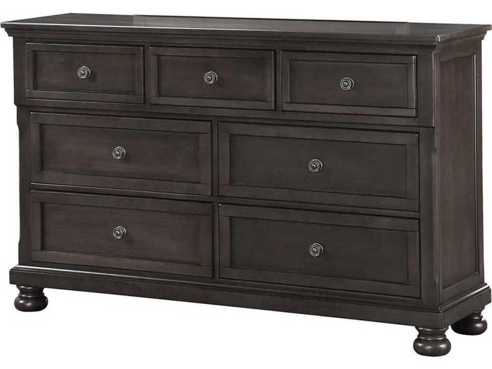 Stella 7-Drawer Dresser in Gray Wood