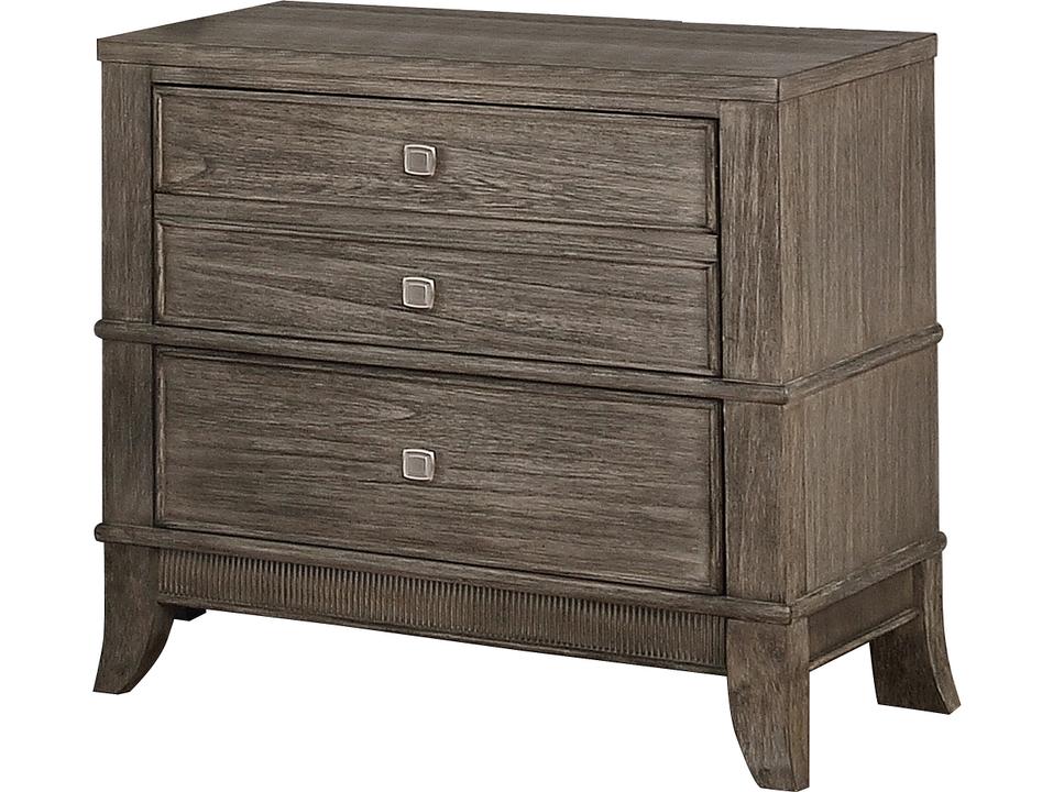 B193 Collection 3-Drawer Nightstand in Brushed Brown