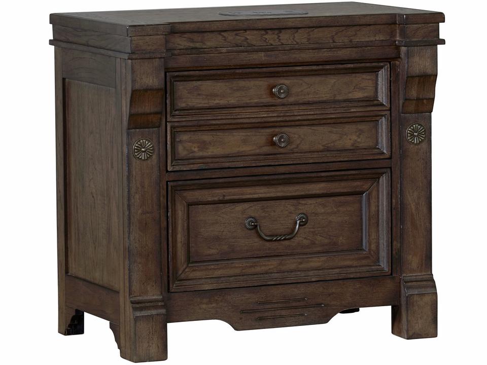 Grand Teton 2-Drawer Nightstand in Distressed Brown Oak
