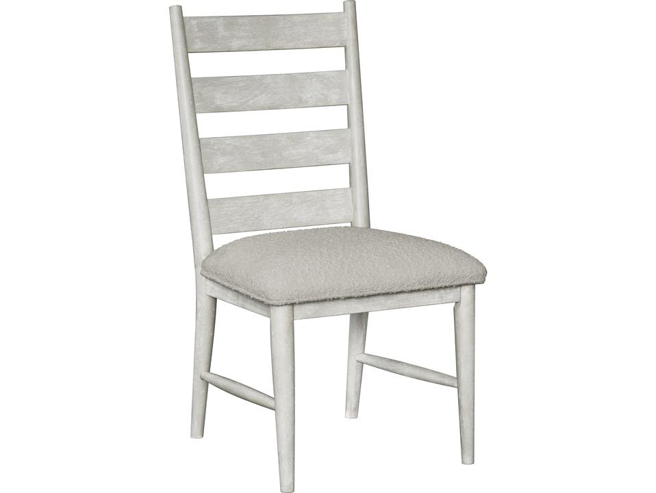 Rubberwood Gray Upholstered Armless Dining Chair