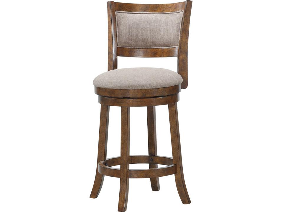 D01800 Burnt Brown Upholstered Swivel Counter Stool
