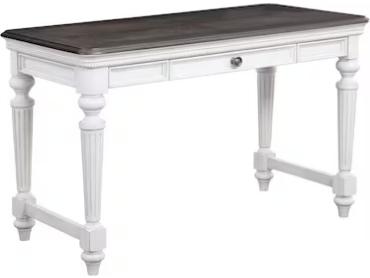 O0162 Collection Traditional Writing Desk in Gray Oak and Distressed White
