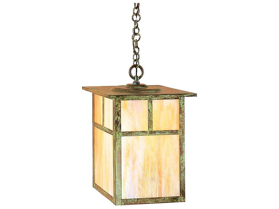 Mission 15-Inch Solid Brass 1-Light Outdoor Hanging Light