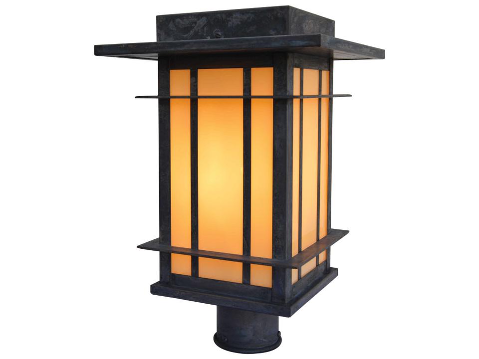 Oak Park 1-Light Outdoor Post Light in Solid Brass