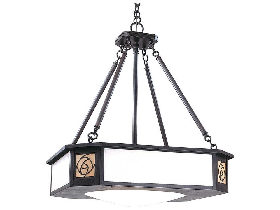 Saint Clair 4-Light Bronze Glass Pendant