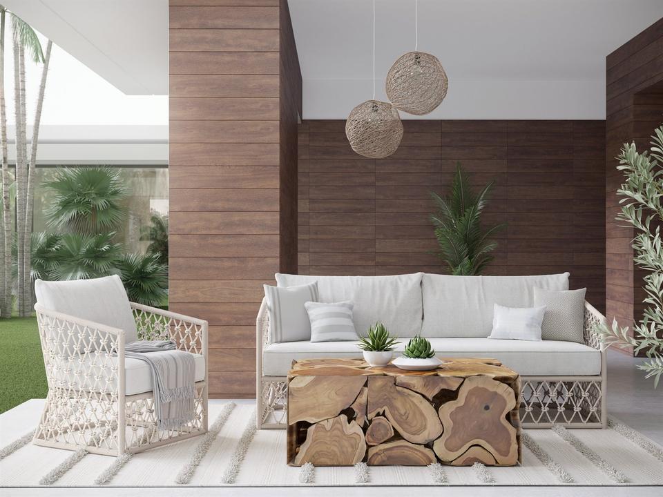 Amelia White Rope Outdoor Lounge Set