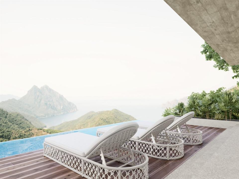 Amelia White Rope Outdoor Patio Lounge Set