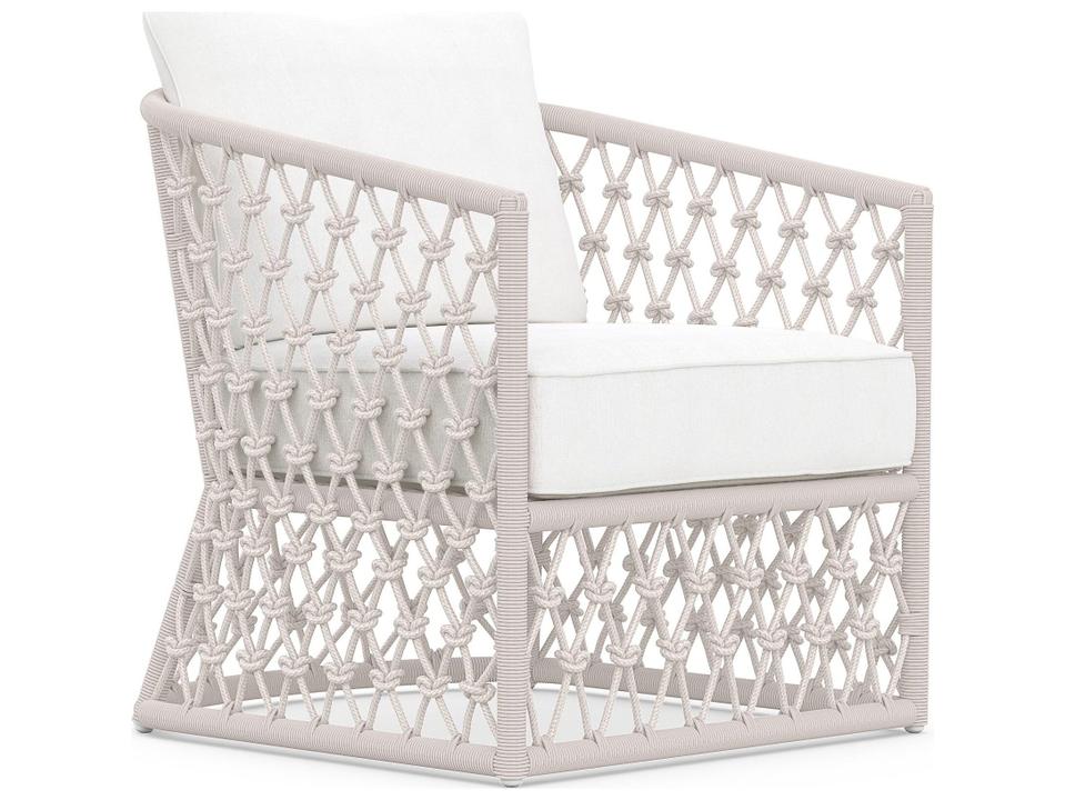 Amelia Sand All-Weather Rope Outdoor Patio Lounge Chair with Cloud Cushion