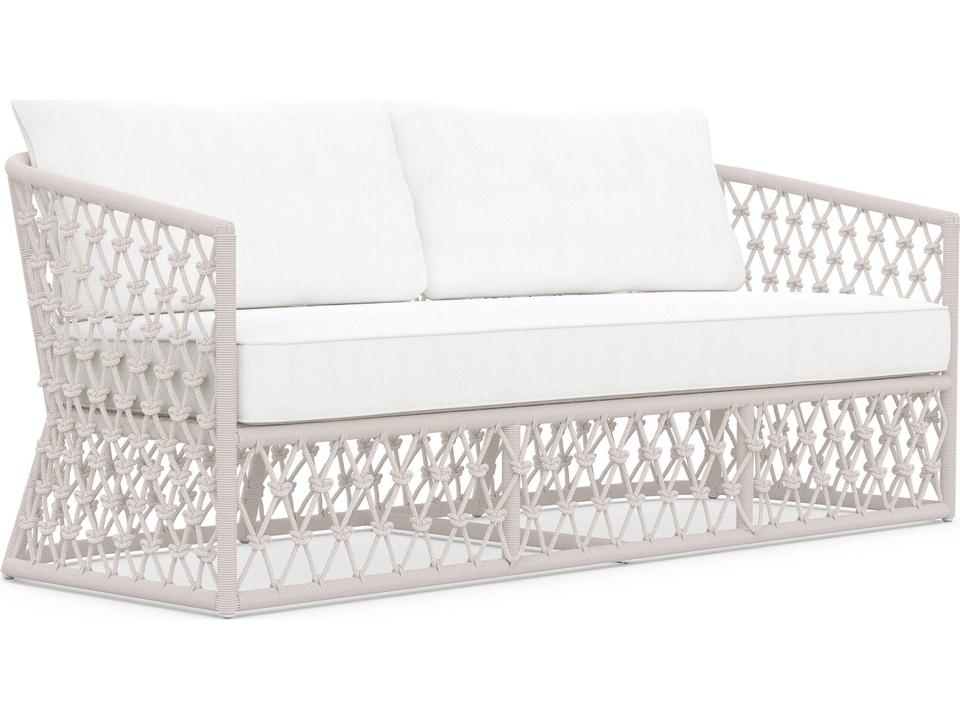 Amelia Sand All-Weather Rope Outdoor Patio Sofa with Cloud Cushion
