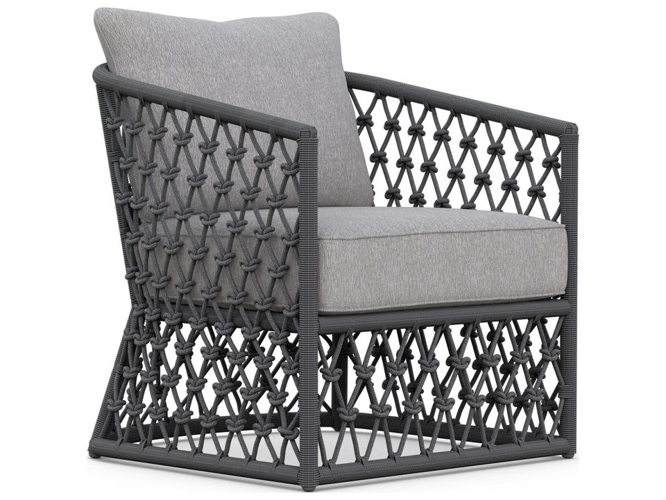 Amelia Ash All-Weather Rope Patio Lounge Chair with Fog Cushion