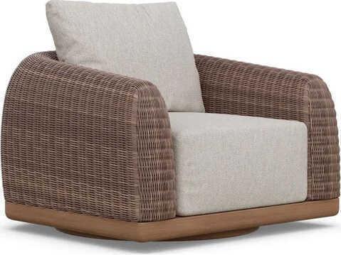 Aspen Espresso Aluwood Wicker Swivel Lounge Chair