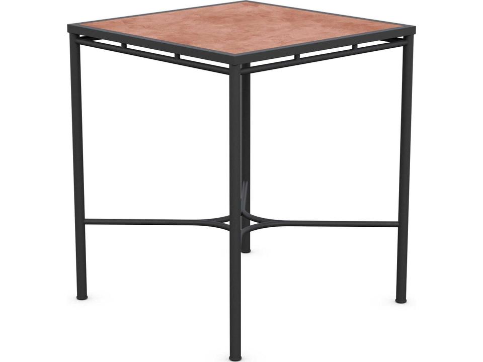 Athens 36-Inch Square Bar Table with Dekton Top and Noir Wrought Iron Frame